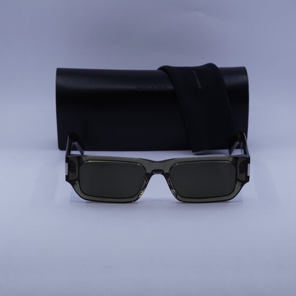 Saint Laurent SL660/F 003 Rectangle Sunglasses - Brown/Grey - Picture 3 of 13